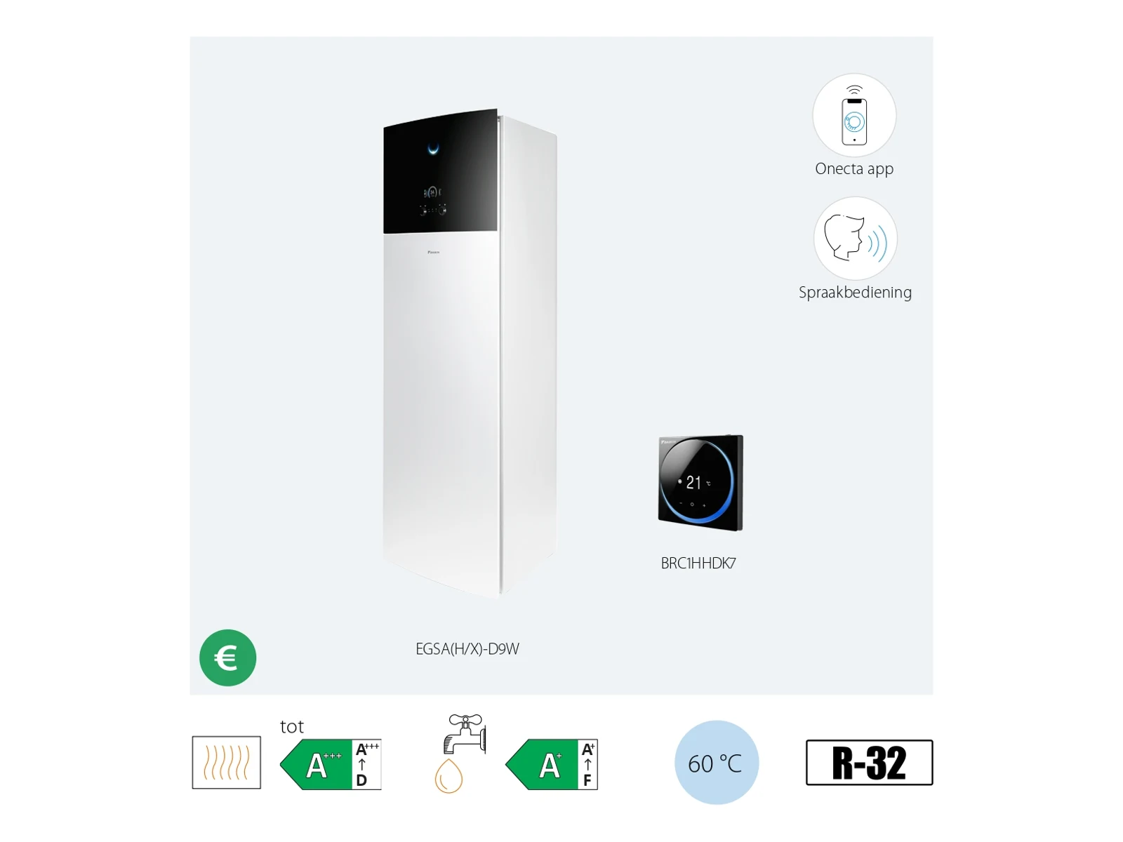 Daikin Altherma GEO bodemwarmtepomp 6 kW vloermodel met geïntegreerde 180L warmtapwatertank